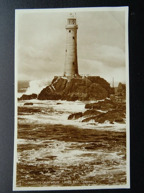 Cornwall Lands End LONGSHIPS LIGHTHOUSE c1930s RP Postcard by Valentine