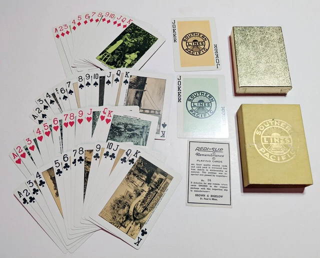 Vintage Souvenir Playing Cards Deck/ Southern Pacific Railroad/52 Views Swap