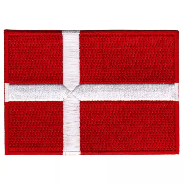 Bandera de Dinamarca bordada para planchar/coser en parche bolsa camiseta...