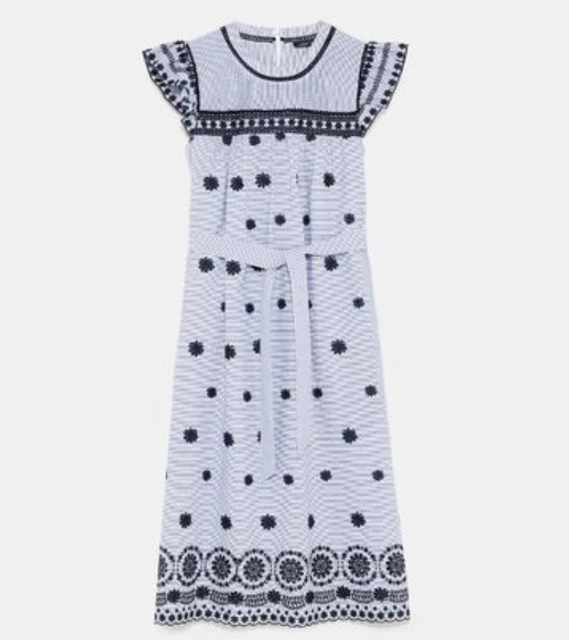 ZARA BLUE STRIPED Embroidered Dress Size XS/S/M/L/XL - UK 6/8/10/12/14 - BNWT 35.99 - PicClick UK ZARA BLUE STRIPED Embroidered Dress Size XS/S/M/L/XL - UK 6/8/10/12/14 - BNWT 35.99 - PicClick UK
