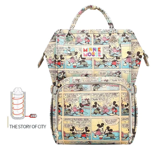 Disney Baby Diaper Bags USB waterproof Maternity Nappy Stroller Large Backpack