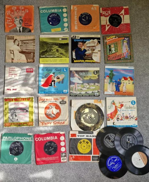 Job lot collection of 23 vintage retro 7 inch 45 rpm vinyl singles 45s 7"