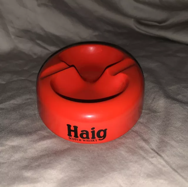 HAIG SCOTCH WHISKY Vintage 1950s 60s porcelain Red Ashtray Made in England
