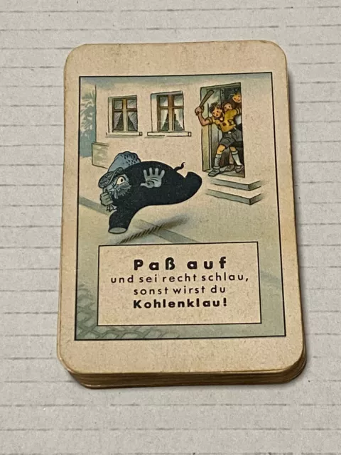 Quartett Spiel "Kohlenklau" 1940-44, ohne Hülle, Zustand s. Bilder EL12