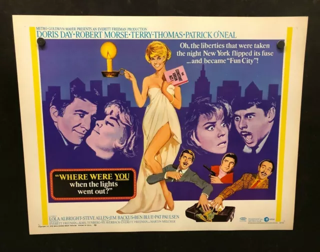 1968 WHERE WERE YOU WHEN THE LIGHTS WENT OUT? 22 x 28 Movie Poster DORIS DAY