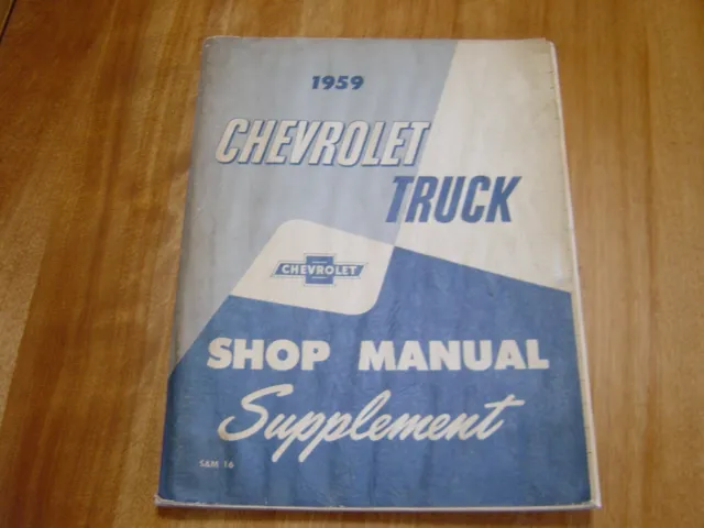 1959 Chevrolet Truck Shop Service Repair Manual Supplement
