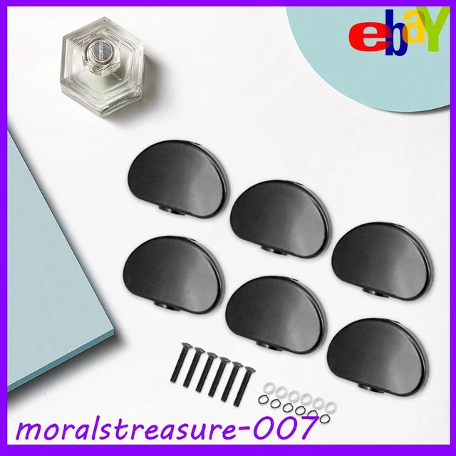 6Pcs Guitar Tuning Pegs Buttons Tuning Key Replacement with Black Srews (Black)