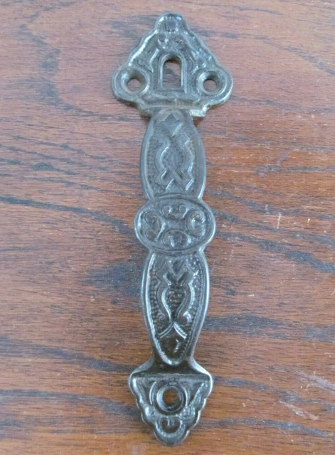 Vintage Ornate Cast Iron Ornate Handle Pull Gate Hardware Screen Door Barn
