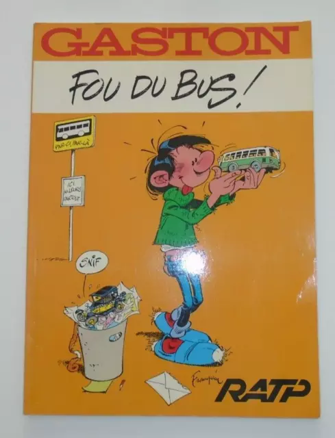 Franquin bd Gaston Lagaffe Fou du bus (4 gags inédits) Publicitaire RATP 1987