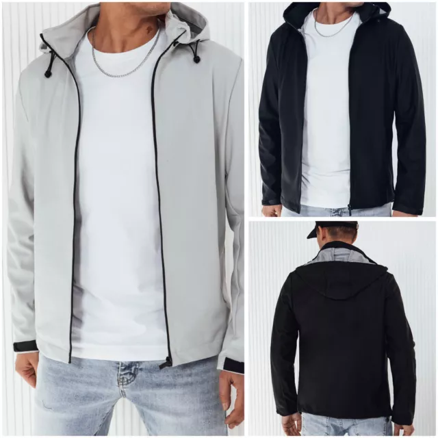 Herren Übergangsjacke mit Kapuze Sportjacke Glatt Sweatjacke Basic DSTREET S-2XL