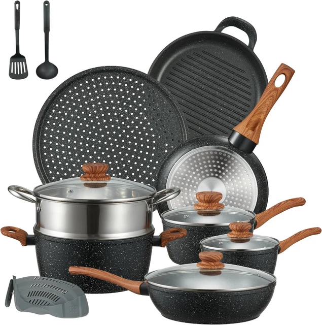 Set Pentole Induzione JEETEE 15 Pezzi - Antiaderente, Sicuro E Super Versatile - Foto 6