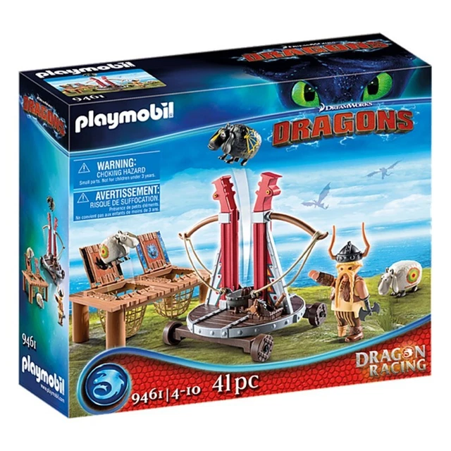 PLAYMOBIL COMO ENTRENAR a tu dragon bocon con lanzadera de ovejas