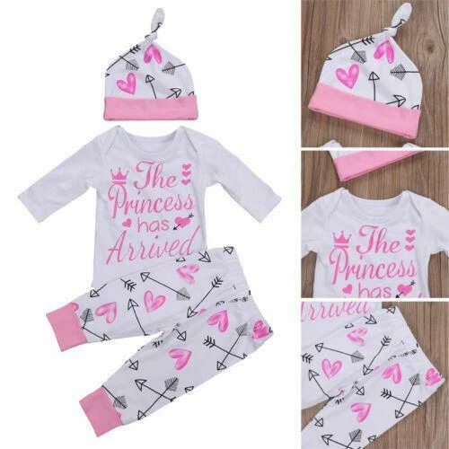 Newborn Infant Baby Girls Romper Jumpsuit Bodysuit Headband Clothes Outfits Set