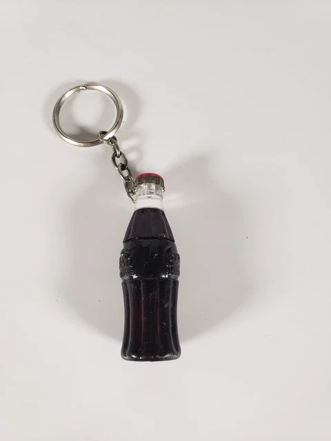 Vintage promo Coca Cola keyring hidden stash black bottle 2 1/2T
