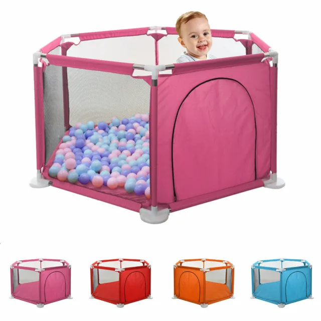 Box per bambini recinto bimbi a 6 Lati 4-36 mesi rete trasparente 70x66 cm