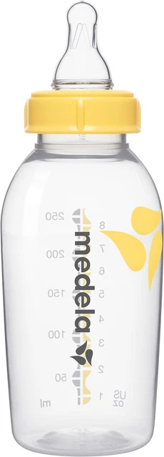 Tetina de leche materna Medela de flujo medio libre de BPA con botella de 250 ml - tetina con y