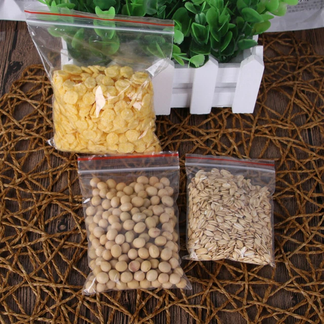 100 Pcs Transparent Dispenser Bag Small Zipper Pouch Sealed Snack