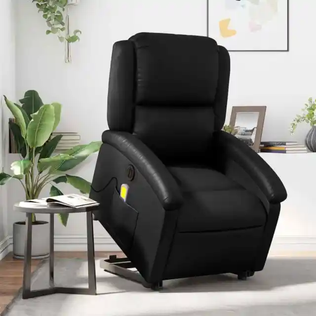 Massagesessel Elektrisch Aufstehhilfe Relaxsessel Sessel Rot Kunstleder vidaXL
