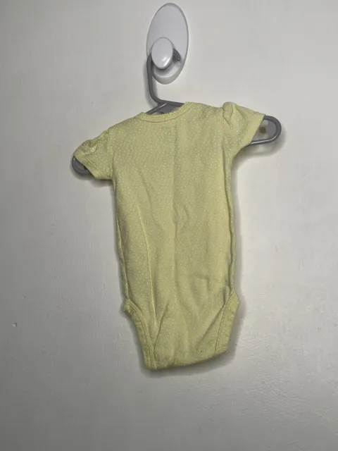 Carters One Piece Bodysuit Baby Girls Size 3 Months Short Sleeve Yellow 2