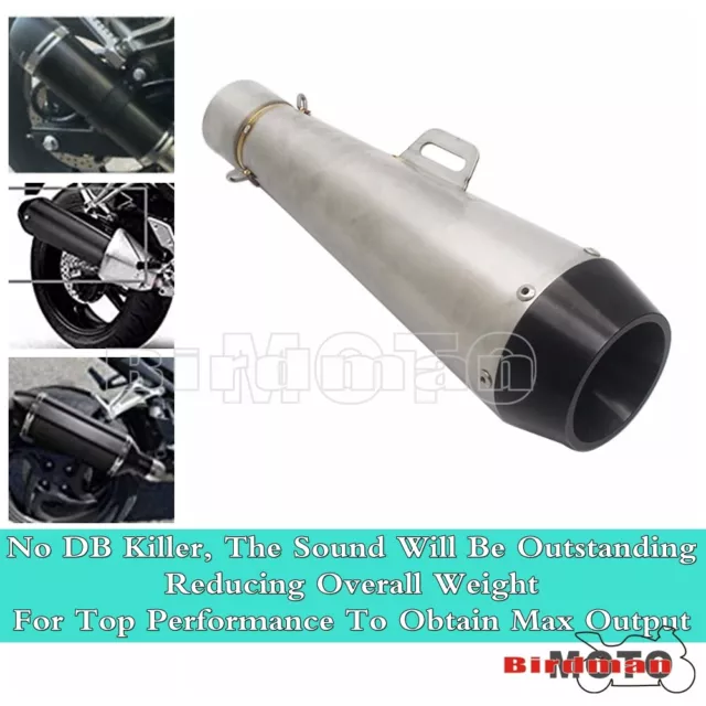 38-51mm Motorcycle Sport Racing Exhaust Muffler Pipe For Yamaha R6 Honda Chrome