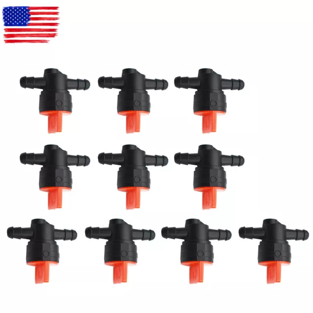 10 x 1/4" Straight In-Line Gas Motorcycle Fuel Shut-off / Cut-off Valves Petcock