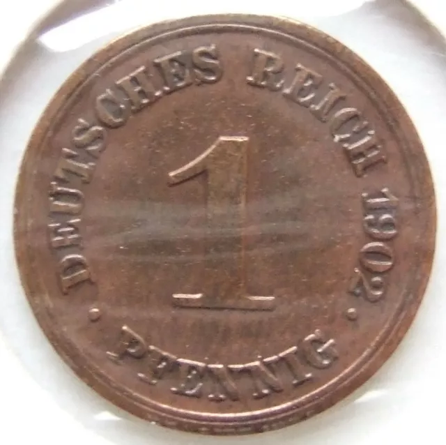 Moneta Reich Tedesco Impero Tedesco 1 Pfennig 1902 E IN Extremely fine