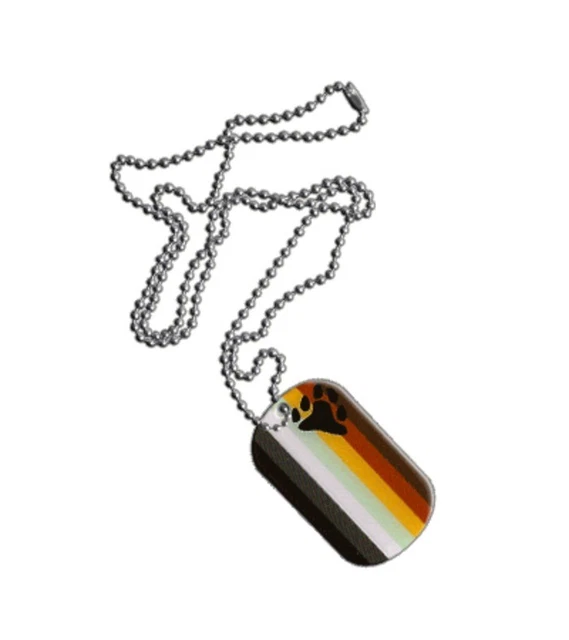 Dog Tag Fahne Flagge Gay Pride Bear DogTag 3x5cm Kette mit Anhänger
