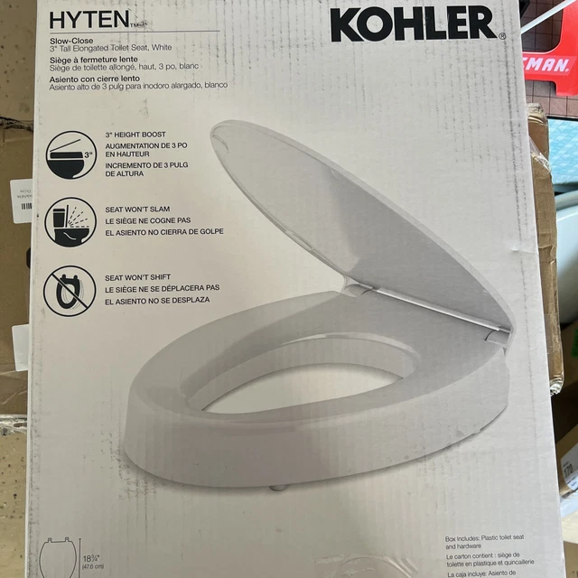 NEWKOHLER HYTEN ELEVATED QuietSlow Close ElongatedFront Toilet Seat