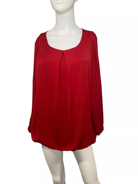 Alyx Large Red Top Elbow Bell Sleeve Pleated Middle Front Bubble Bottom