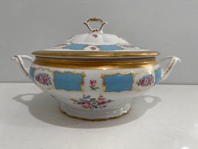 FranquiHOgar Zuppiera in porcellana con coperchio Churchill Bowl per zuppe classica con disegni blu 
