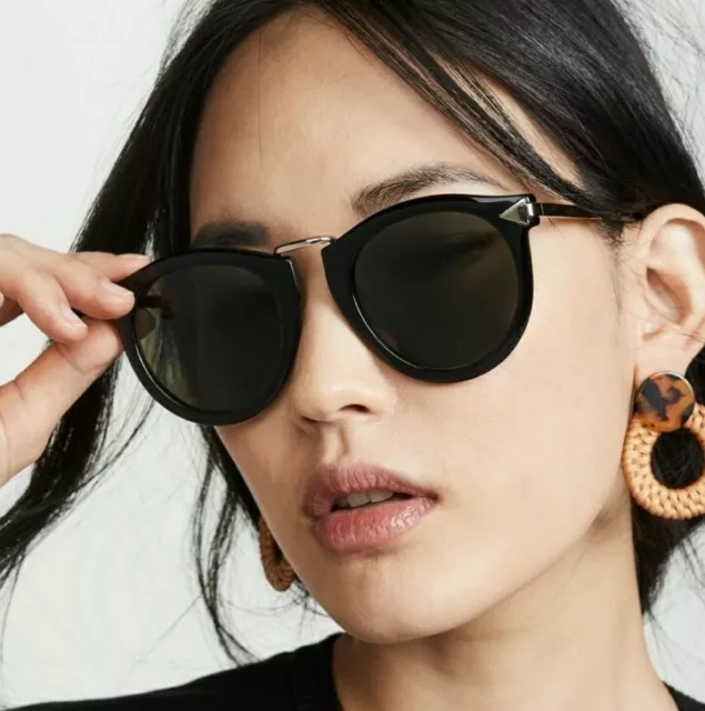 Karen Walker Sunglasses Harvest Black Monochromatic Tinted Lenses No Case NWOT