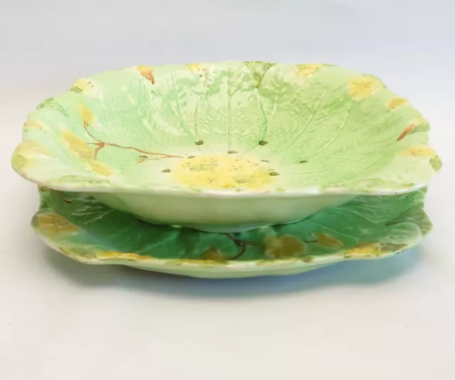 Royal Winton Grimwades Green & Yellow Perforated Salad Bowl & Tray