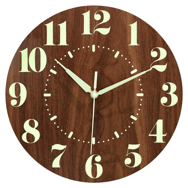 Horloge Murale Rotin Naturel 27 Cm - Design Rond Minimaliste, Mouvement Silencieux à Piles, Pour Salon Ou Chambre