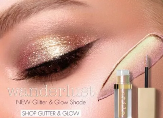 New Stila Glitter & Glow Liquid Eye Shadow Shade "Wanderlust" Pink Gold 4.5ml