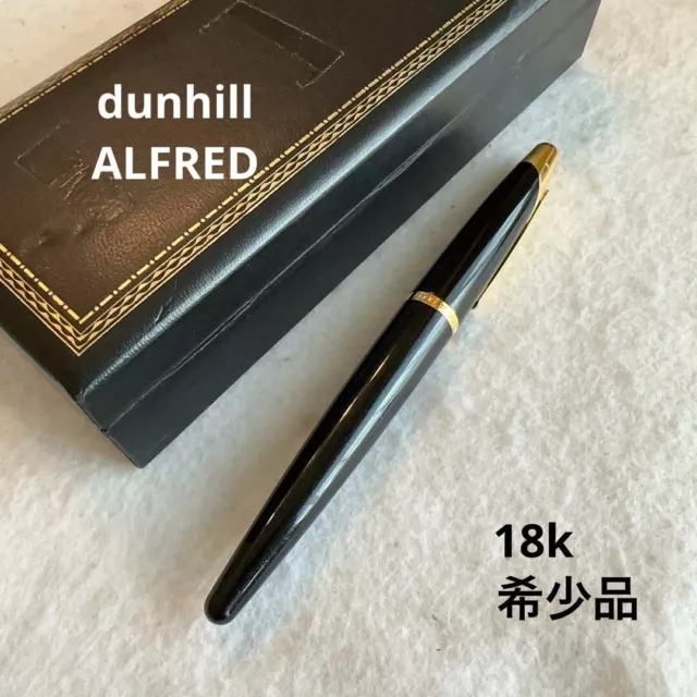 dunhill Fountain Pen ALFRED Black Nib M 18K in Box