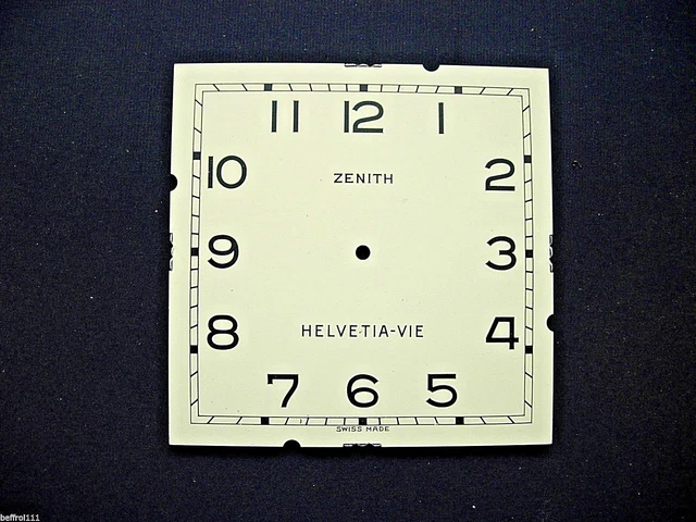 Cadran De Pendule/pendulettes Zenith - Pour Montre 8 Jours, Diamètre 85.5mm, Argenté, Occasion