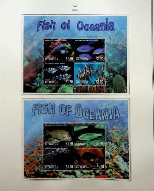 MICRONESIA Sc 1028-31 NH 2MINISHEET+2S/S OF 2013 - SEA LIFE - (JO23)