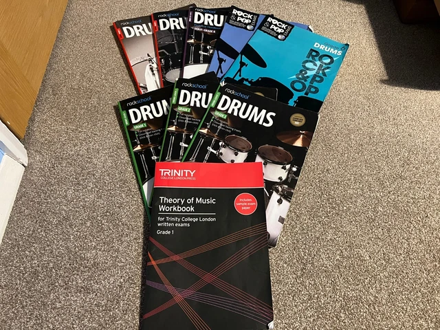 Learn to Play Drums Grades 1 2 3 4 5 6 8 Trinity Rock School & Pop Job Lot