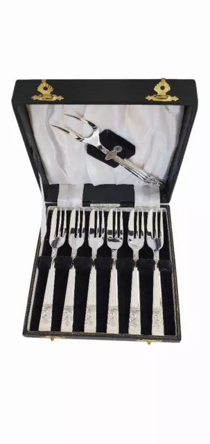 Six Pastry Forks and Server English Silver Plate c.1900 Silver