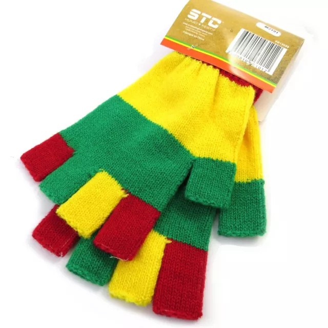 Promo -44%, Les Trésors De Lily [M2191] - Mitaines "Rasta" tricolore 3