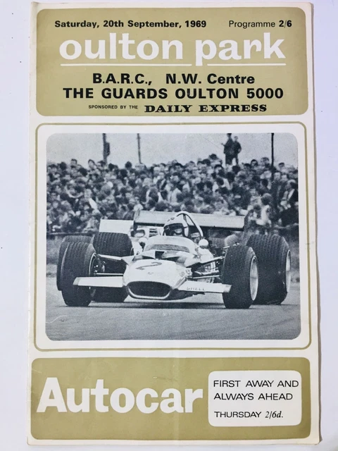 OULTON PARK 1969 10 settembre F5000 programma gara originale