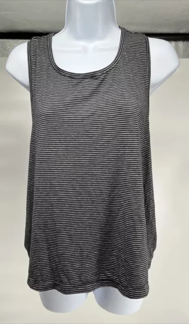 Zella, Women's Striped Racer Back Tank Top, Gray, Size XL, NWOT