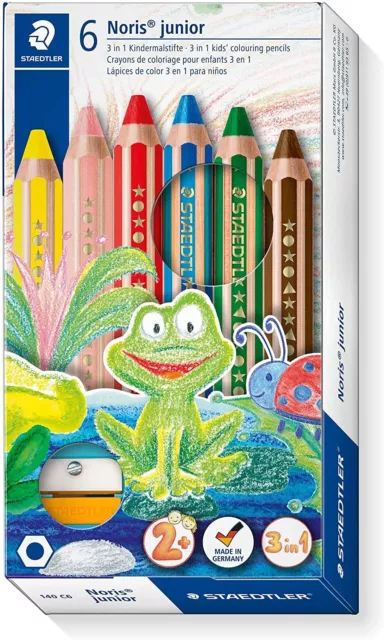 STAEDTLER Hexagonal-Buntstift Noris junior 6er Kartonetui + Spitzer