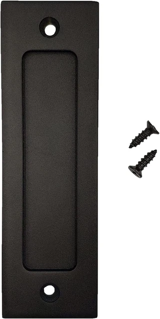 ZUIWAN 7" Matte Black Sliding Barn Door Handle - Flush Pull Handle with Flat Bot