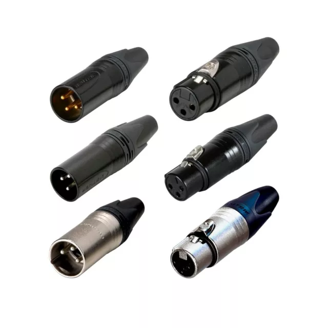 Neutrik 3-pol XLR Stecker -Buchse Kontakte vergoldet -versilbert NC3MXX -NC3FXX