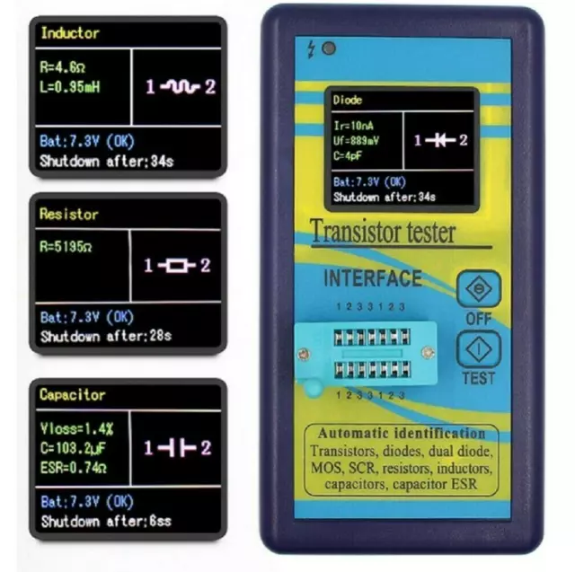LCD M328 Mosfet Transistor Tester Capacitance Meter LCR ESR Automatic Checker AU