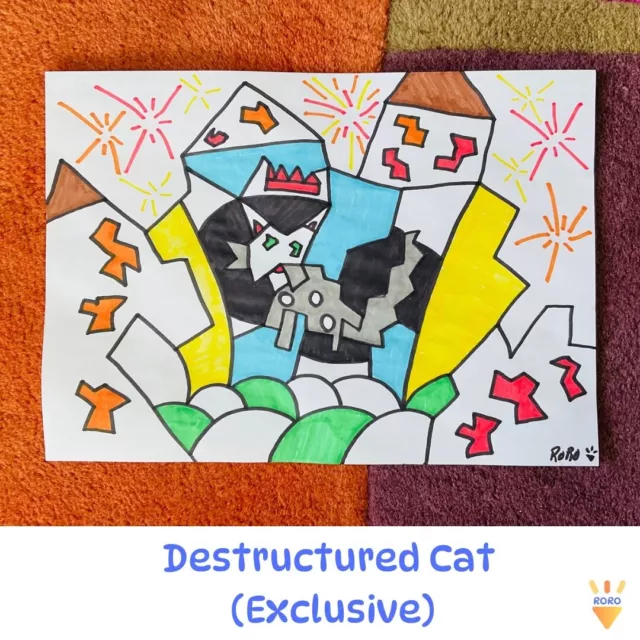 Destructured Cat (exclusive and modern drawing)