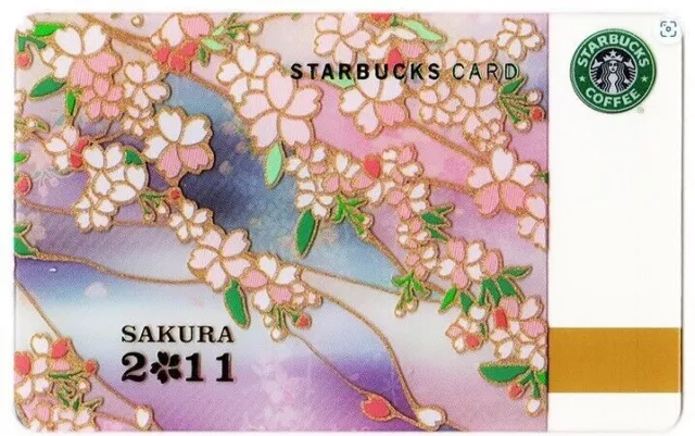 "2011 Pin Intact Starbucks Japan Sakura Cherry Blossom Rare Card Free Shipping