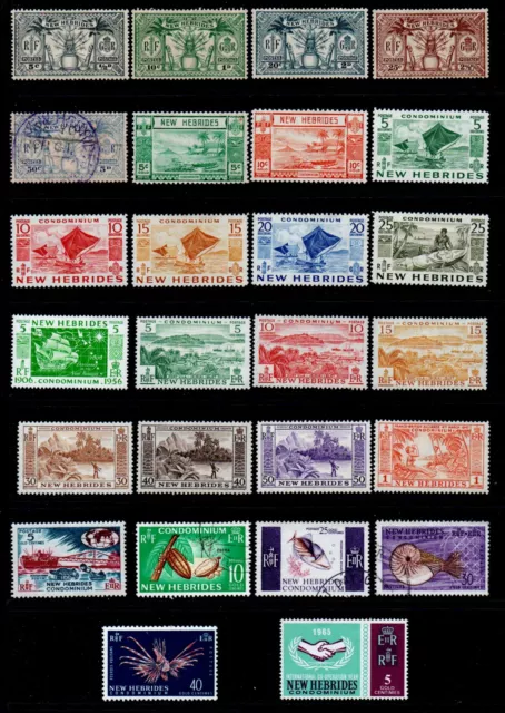 New Hebrides 1925/65 selection of 26 mint & used.