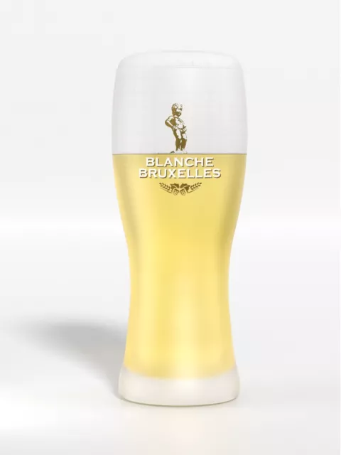 Blanche de Bruxelles Frosted Belgian Beer Glass Various Sizes Home Bar Mancave